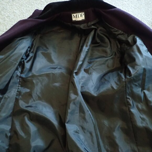 VTG MDP Deep Eggplant Wool Long Coat - Picture 13 of 16